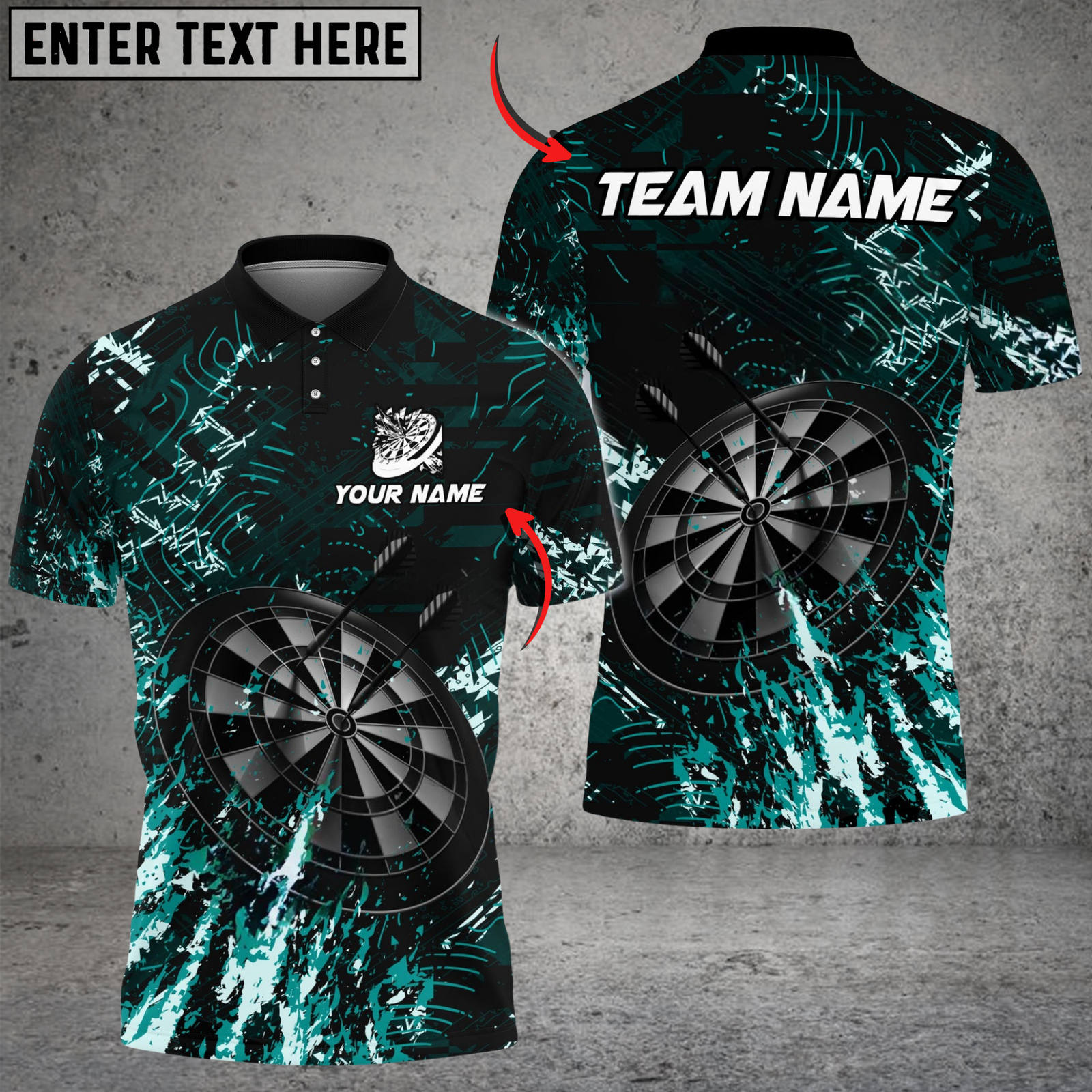 Blisscorners Darts Dark Grunge Multicolor Customized Name, Team Name 3D Shirts