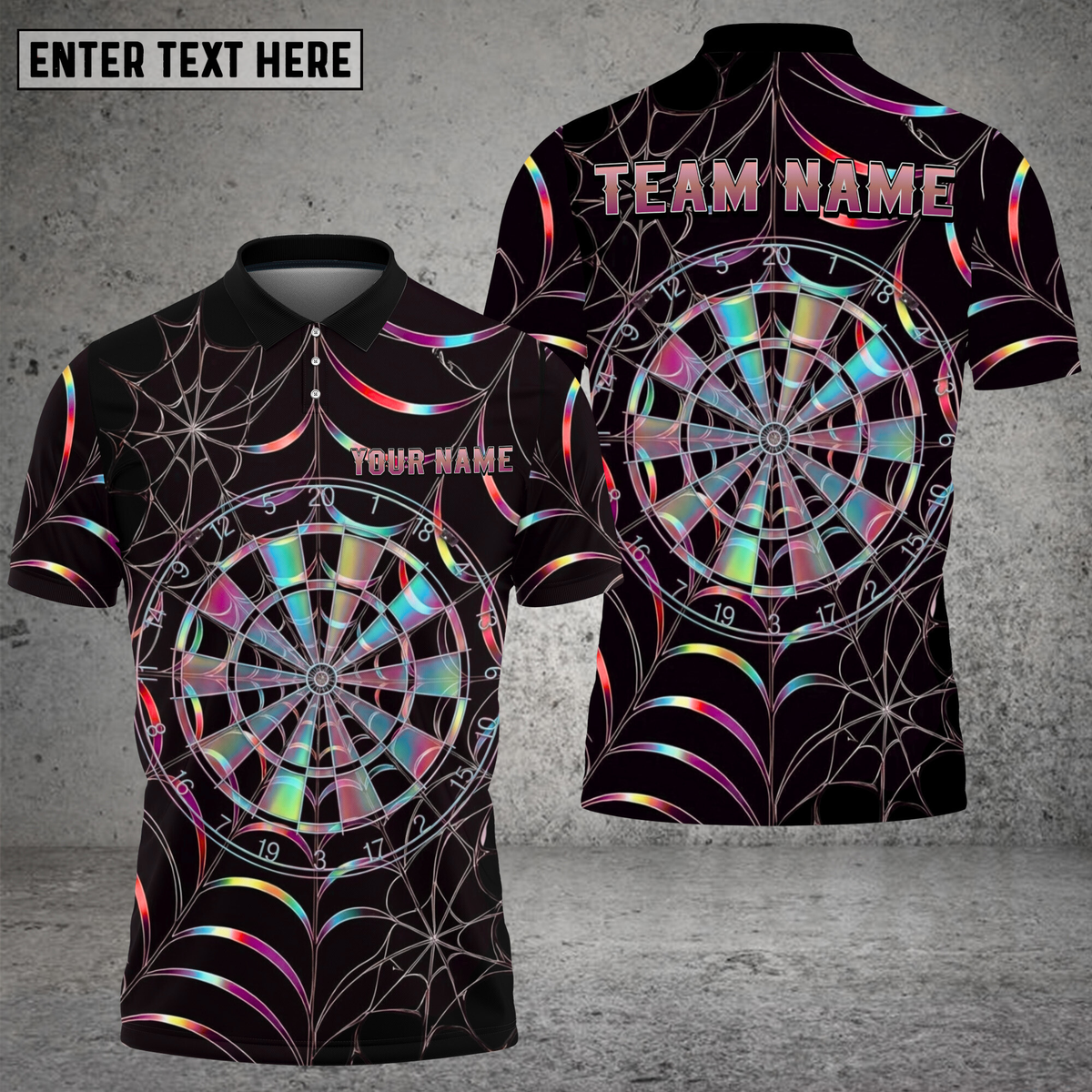 Blisscorners Dart Shirt Holographic Webboard Style Multioptions Personalized Name, Team Name Unisex 3D Shirt (4 Colors)