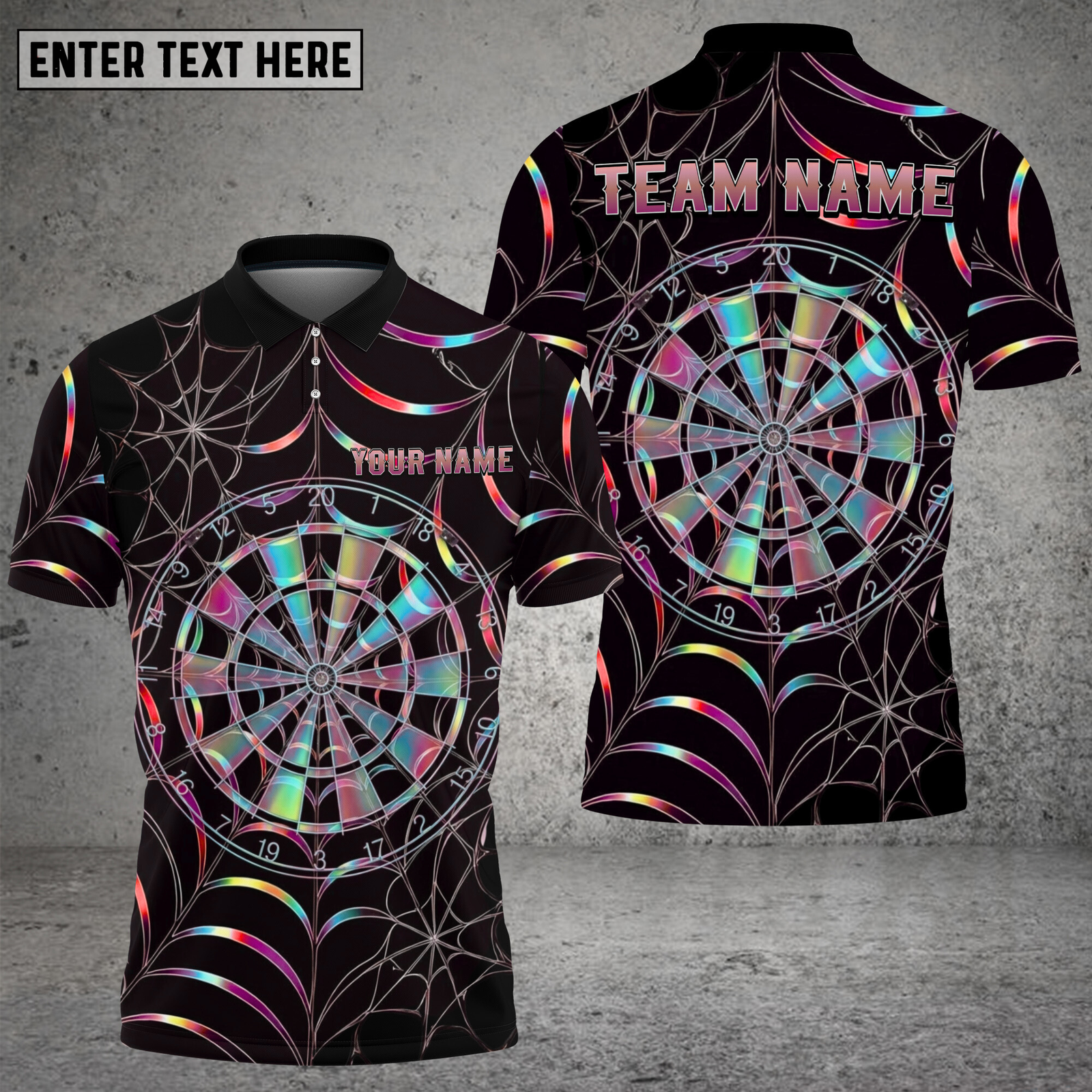 Blisscorners Dart Shirt Holographic Webboard Style Multioptions Personalized Name, Team Name Unisex 3D Shirt (4 Colors)