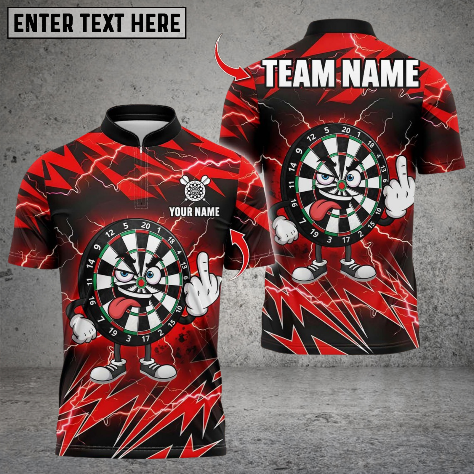 Blisscorners Darts Funny Dartboard Lightning Design  Multicolor Customized Name, Team Name 3D Shirts