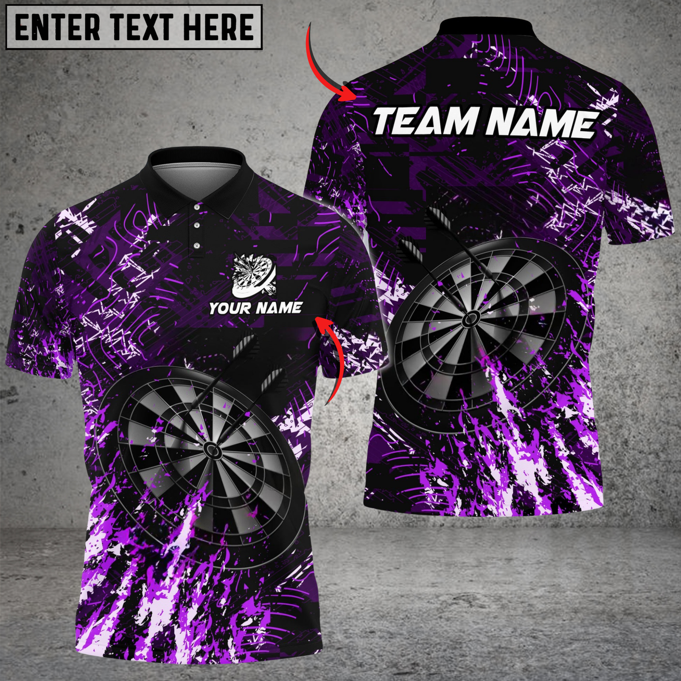 Blisscorners Darts Dark Grunge Multicolor Customized Name, Team Name 3D Shirts