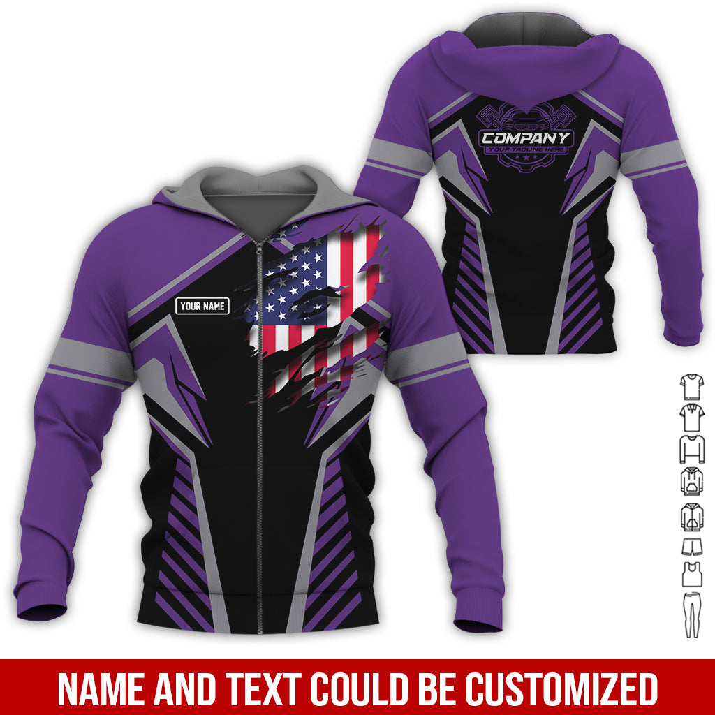 Blisscorners Personalized Diesel Mechanic Shirt, Purple Garage Uniform, Gift for Car Guys & Technicians, Size S to 5XL