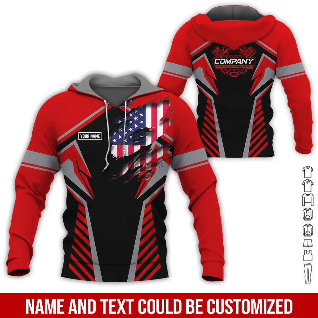 Blisscorners Personalized Diesel Mechanic Shirt, Red Garage Uniform, Gift for Car Guys & Technicians, Size S to 5XL