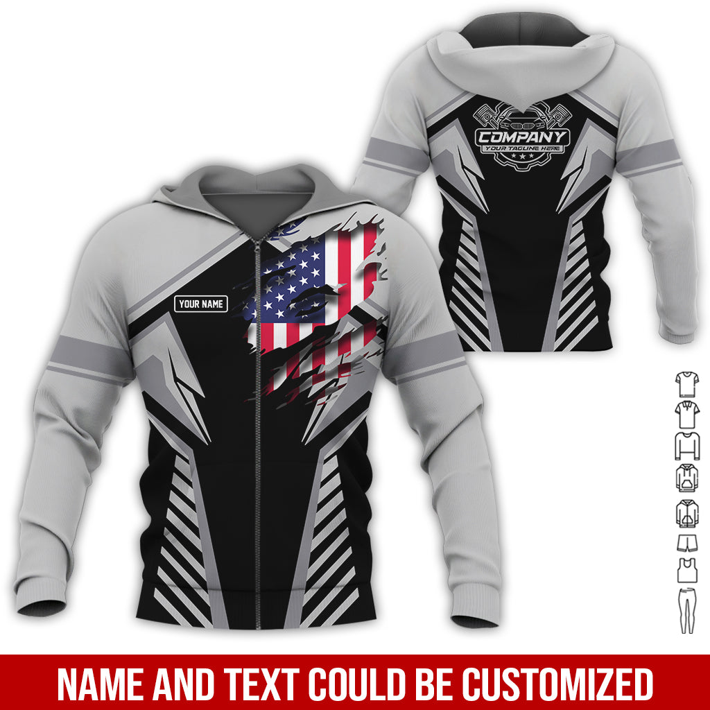 Blisscorners Personalized Diesel Mechanic Shirt, Grey Garage Uniform, Gift for Car Guys & Technicians, Size S to 5XL