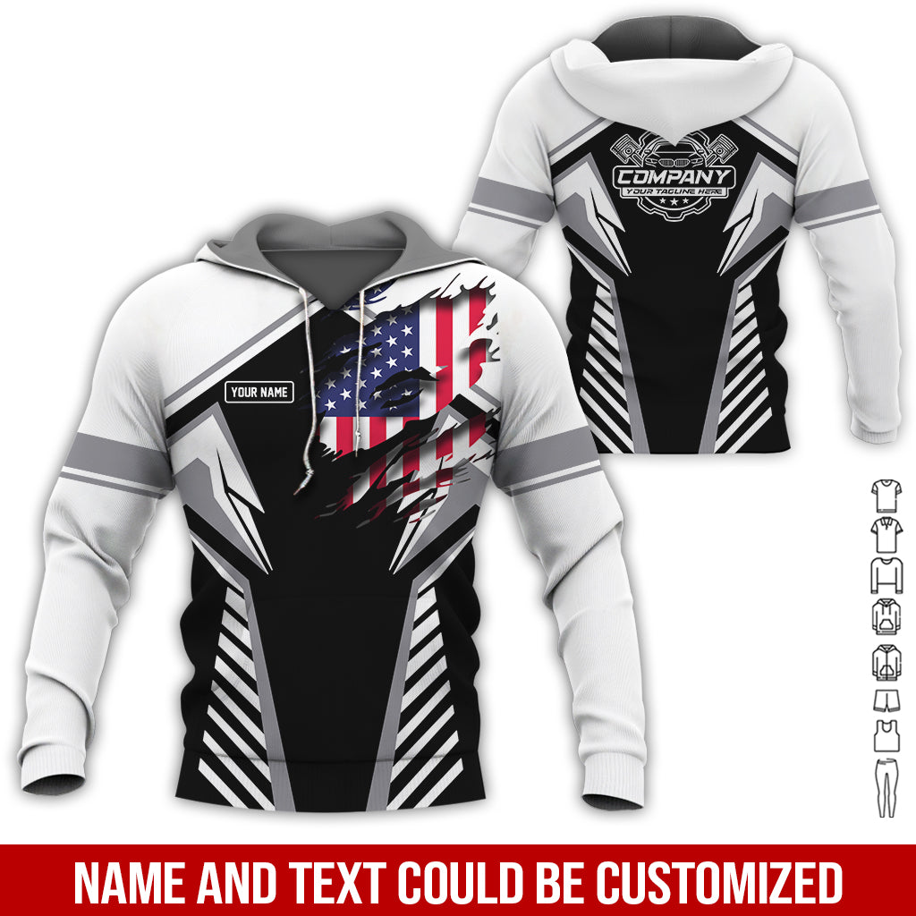 Blisscorners Personalized Diesel Mechanic Shirt, White Garage Uniform, Gift for Car Guys & Technicians, Size S to 5XL