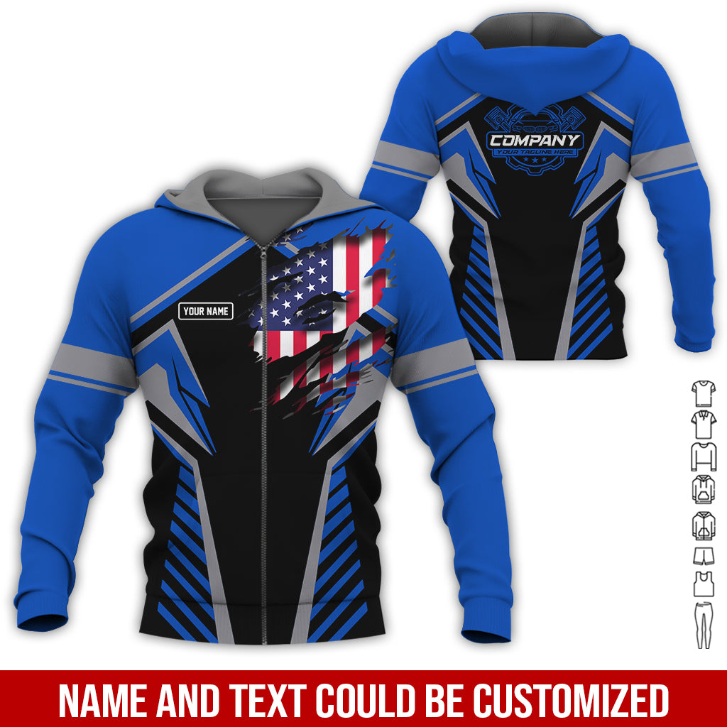 Blisscorners Personalized Diesel Mechanic Shirt, Navy Garage Uniform, Gift for Car Guys & Technicians, Size S to 5XL