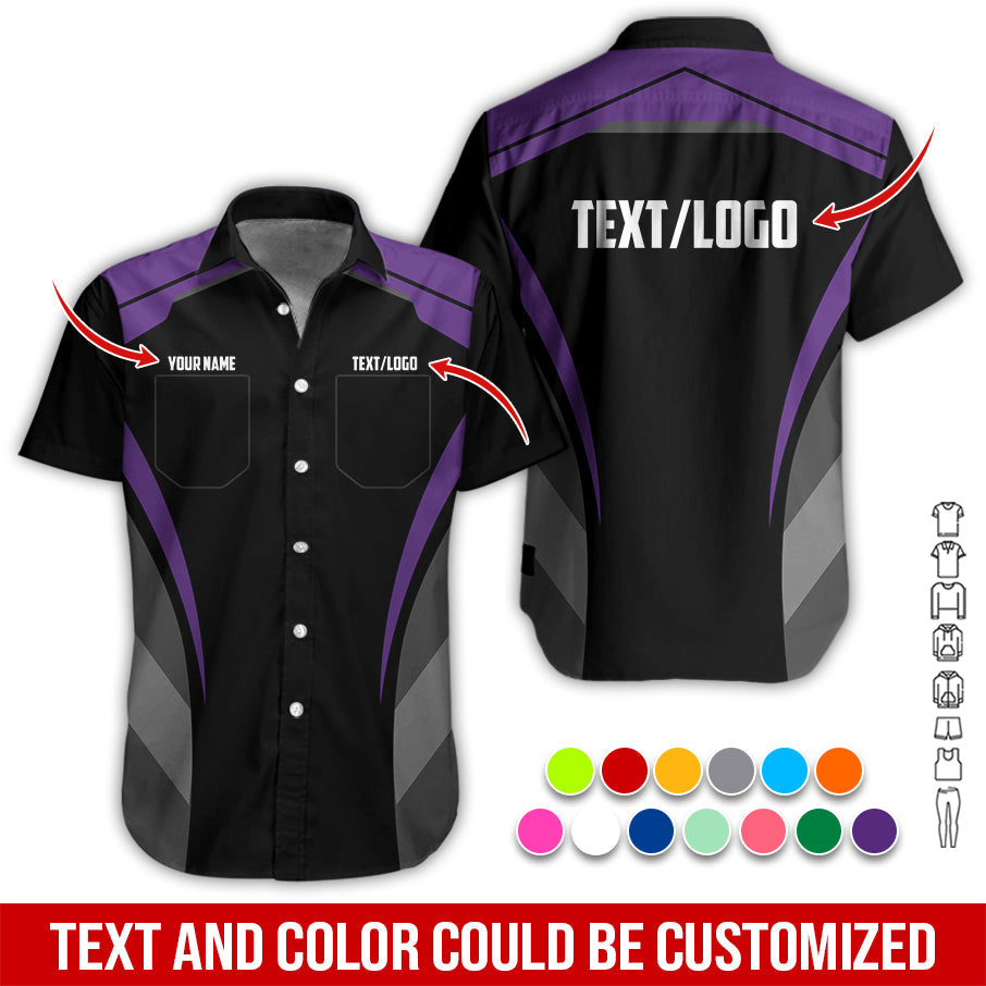 Blisscorners Custom Mechanic Shirt for Men, Printed Pocket Shirt, Purple Mechanic T-Shirt, Unisex Fit for Men and Women, Gift Idea for Car Lovers & Technicians