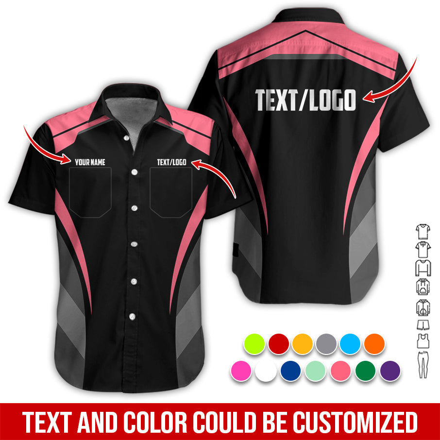 Blisscorners Custom Mechanic Shirt for Men, Printed Pocket Shirt, Neon Pink Mechanic T-Shirt, Unisex Fit for Men and Women, Gift Idea for Car Lovers & Technicians