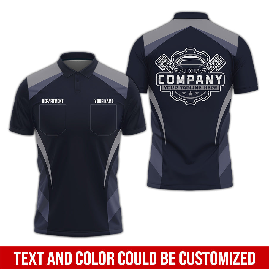 Blisscorners Custom Name Mechanic Shirt, Unisex Grey Crew Shirt for Automotive Workers, Perfect Gift for Him, Size S to 5XL