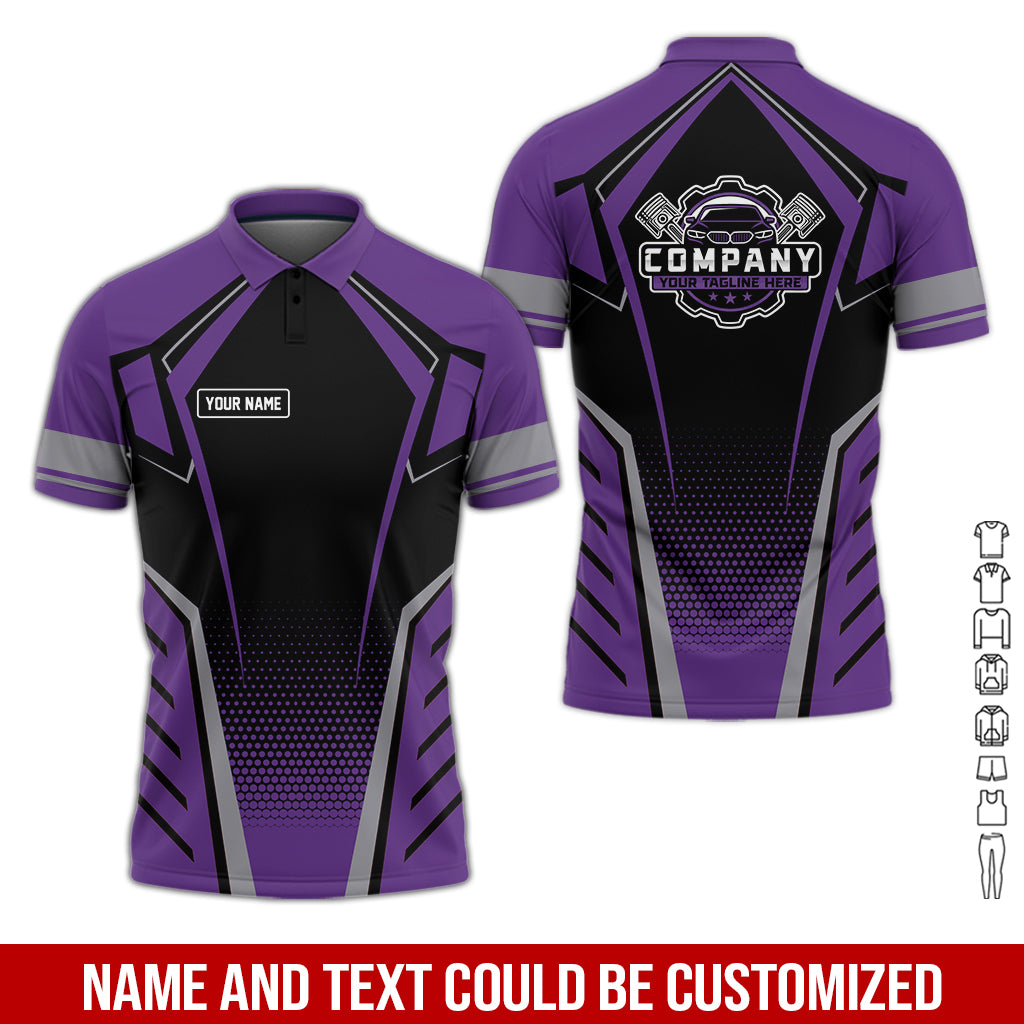 Blisscorners Personalized Garage Uniform in Classic Purple, Mechanic Work Shirt for Men and Women, Perfect for Birthday or Husband, or Boyfriend