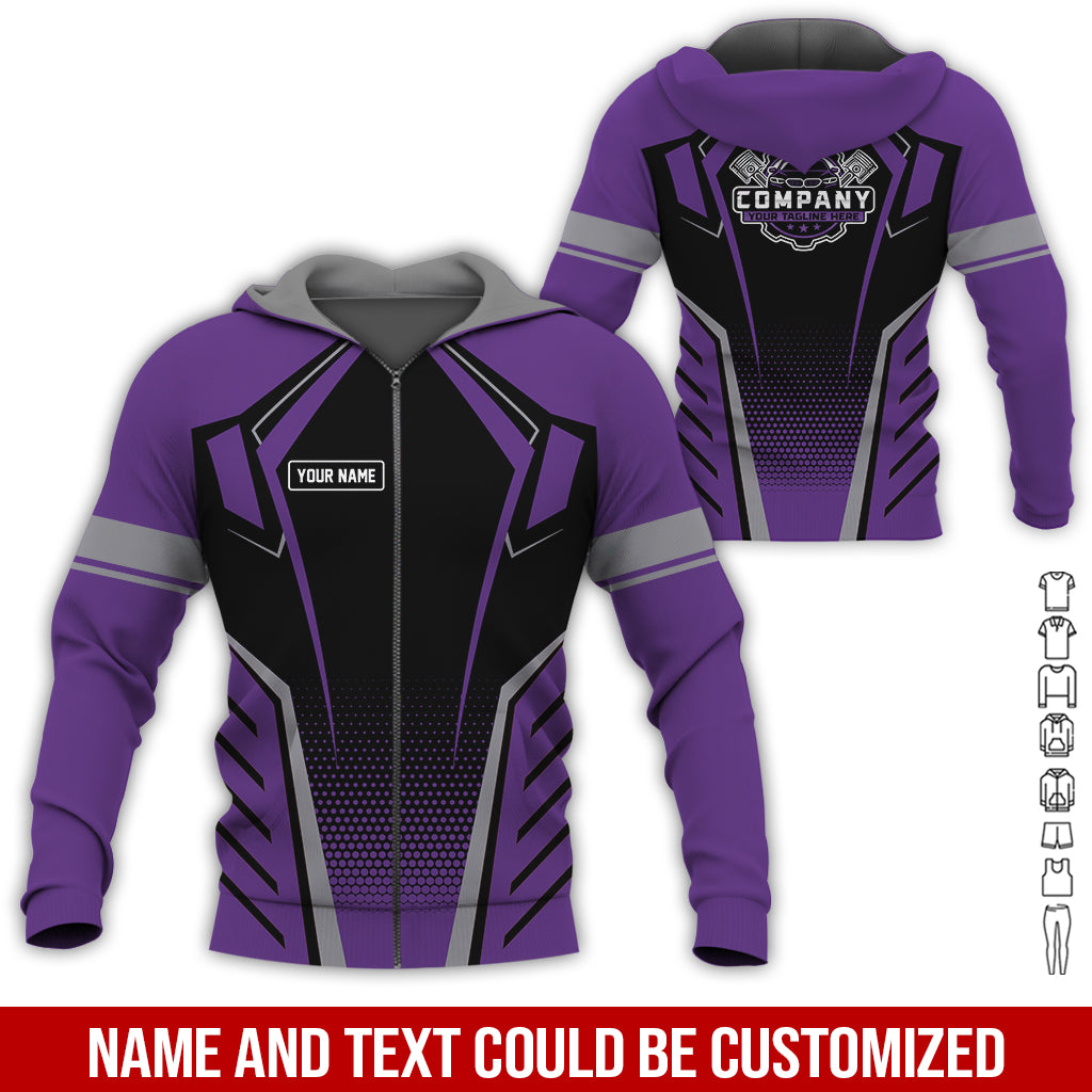Blisscorners Personalized Garage Uniform in Classic Purple, Mechanic Work Shirt for Men and Women, Perfect for Birthday or Husband, or Boyfriend