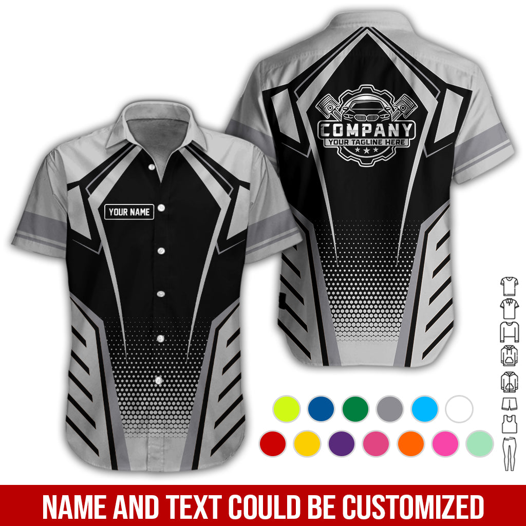 Blisscorners Personalized Garage Uniform in Classic Grey, Mechanic Work Shirt for Men and Women, Perfect for Birthday or Husband, or Boyfriend