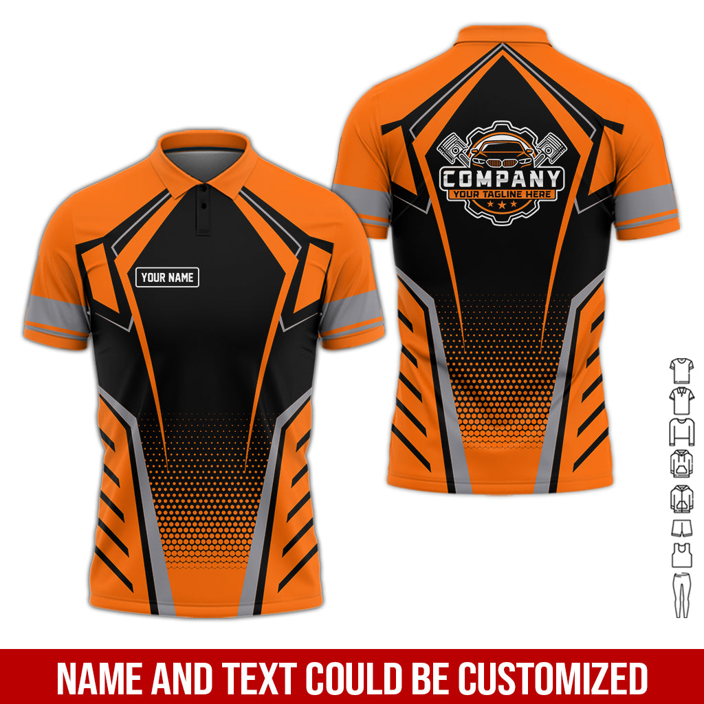 Blisscorners Personalized Garage Uniform in Classic Orange, Mechanic Work Shirt for Men and Women, Perfect for Birthday or Husband, or Boyfriend