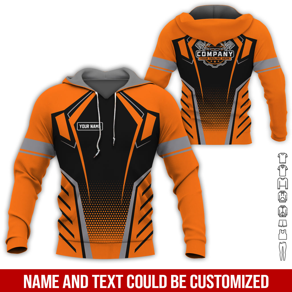 Blisscorners Personalized Garage Uniform in Classic Orange, Mechanic Work Shirt for Men and Women, Perfect for Birthday or Husband, or Boyfriend