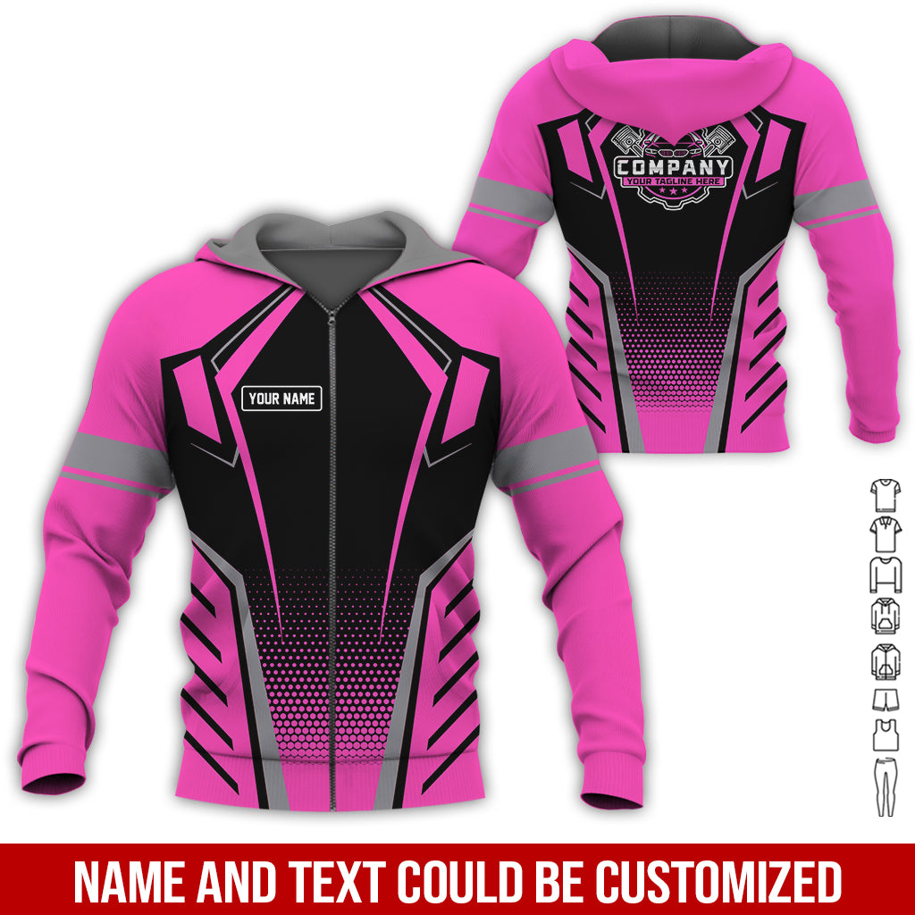 Blisscorners Personalized Garage Uniform in Classic Pink, Mechanic Work Shirt for Men and Women, Perfect for Birthday or Husband, or Boyfriend