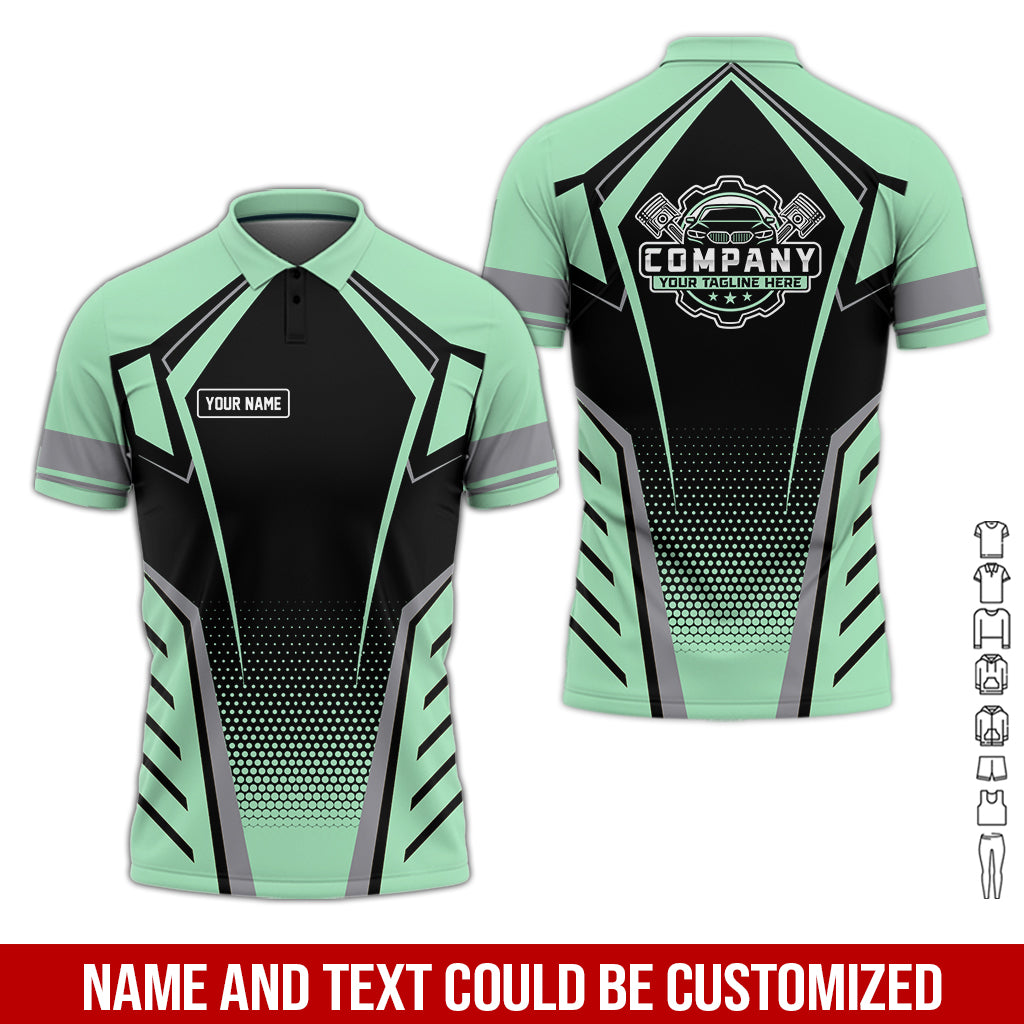 Blisscorners Personalized Garage Uniform in Classic Seafoam, Mechanic Work Shirt for Men and Women, Perfect for Birthday or Husband, or Boyfriend
