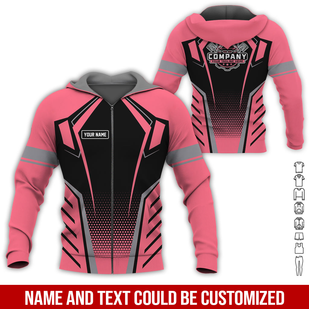 Blisscorners Personalized Garage Uniform in Classic Neon Pink, Mechanic Work Shirt for Men and Women, Perfect for Birthday or Husband, or Boyfriend