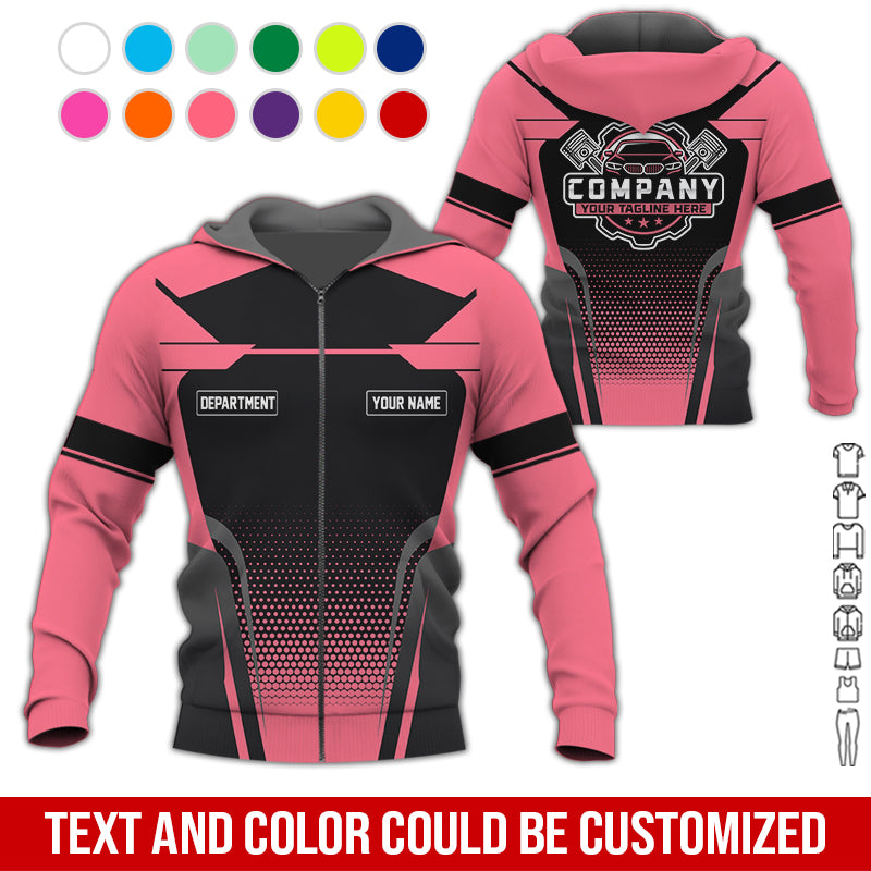 Blisscorners Personalized Name Mechanic Shirt, Mechanic Shirt in Neon Pink, Gift Idea for Auto Technicians, Best Custom Mechanic Shirt
