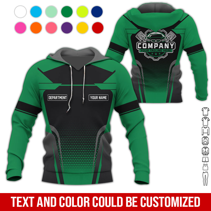 Blisscorners Personalized Name Mechanic Shirt, Mechanic Shirt in Green, Gift Idea for Auto Technicians, Best Custom Mechanic Shirt