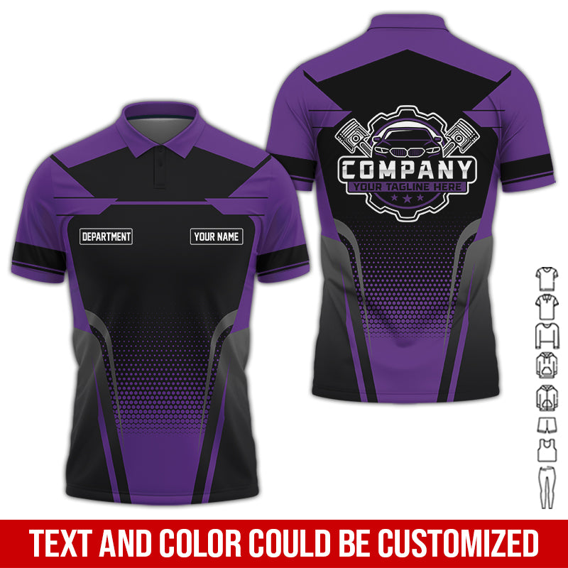 Blisscorners Personalized Name Mechanic Shirt, Mechanic Shirt in Purple, Gift Idea for Auto Technicians, Best Custom Mechanic Shirt