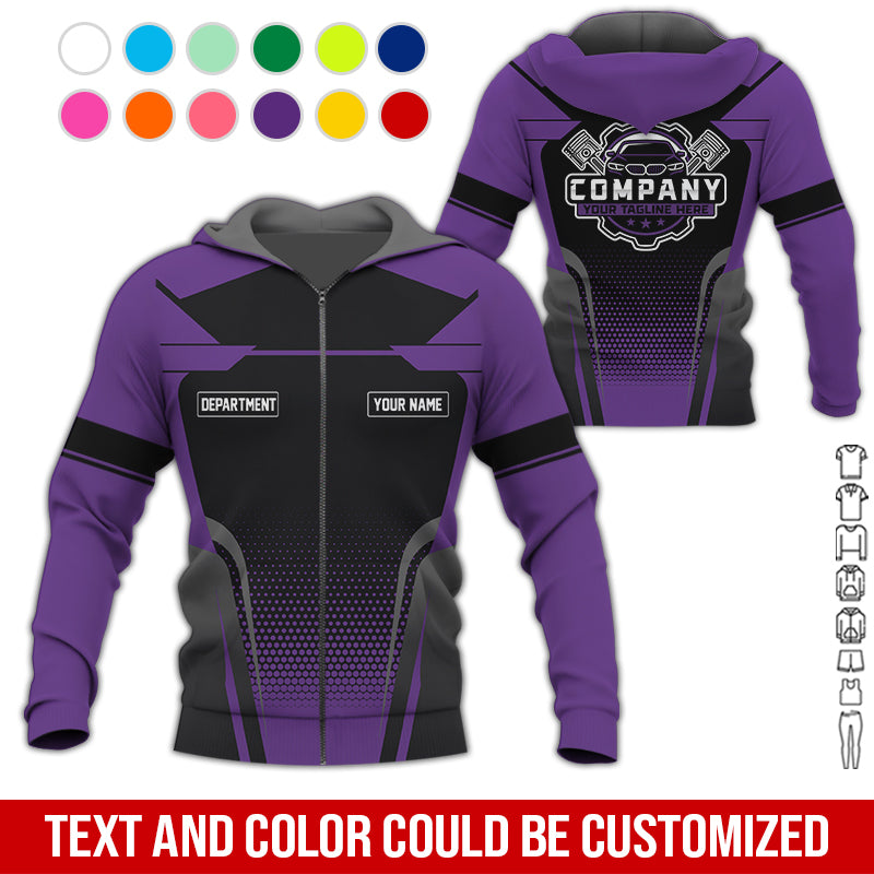 Blisscorners Personalized Name Mechanic Shirt, Mechanic Shirt in Purple, Gift Idea for Auto Technicians, Best Custom Mechanic Shirt