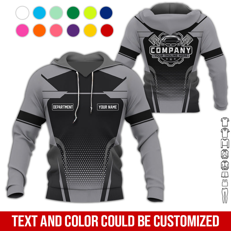Blisscorners Personalized Name Mechanic Shirt, Mechanic Shirt in Grey, Gift Idea for Auto Technicians, Best Custom Mechanic Shirt