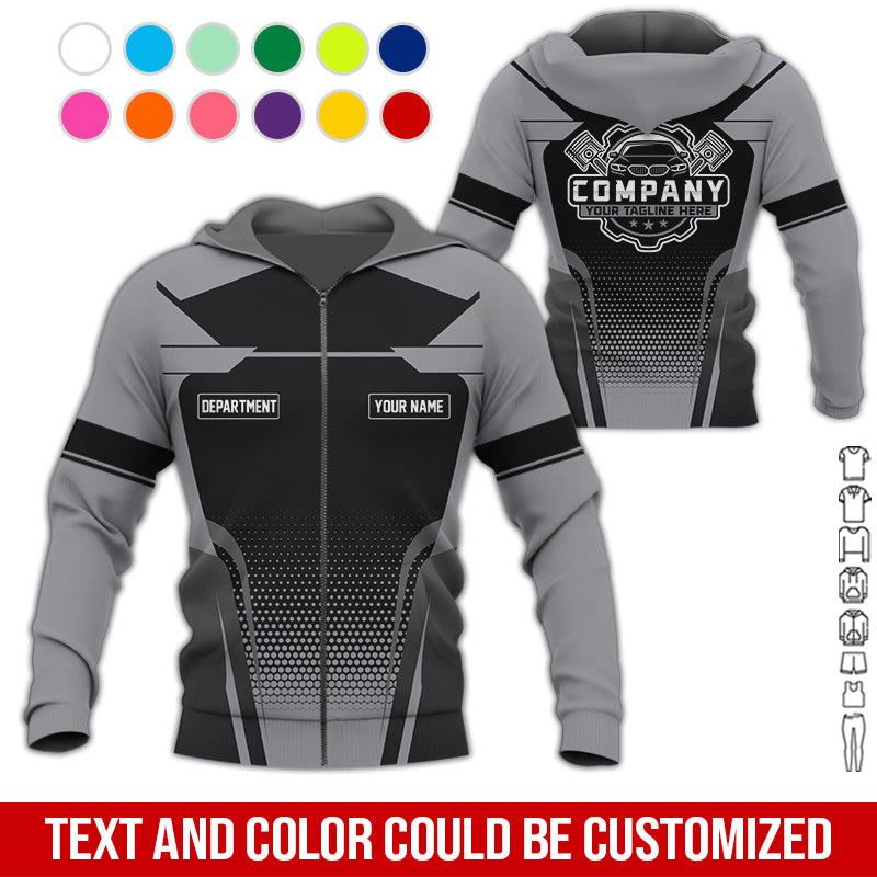 Blisscorners Personalized Name Mechanic Shirt, Mechanic Shirt in Grey, Gift Idea for Auto Technicians, Best Custom Mechanic Shirt