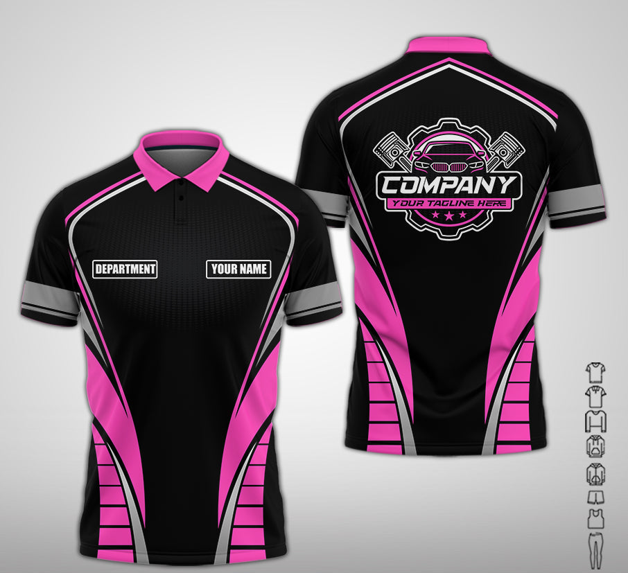 Blisscorners Personalized Mechanic 3D Print Shirt, Pink Mechanic Work Shirt, Gift Idea for Auto Technicians, Comfortable Fit for Men and Women