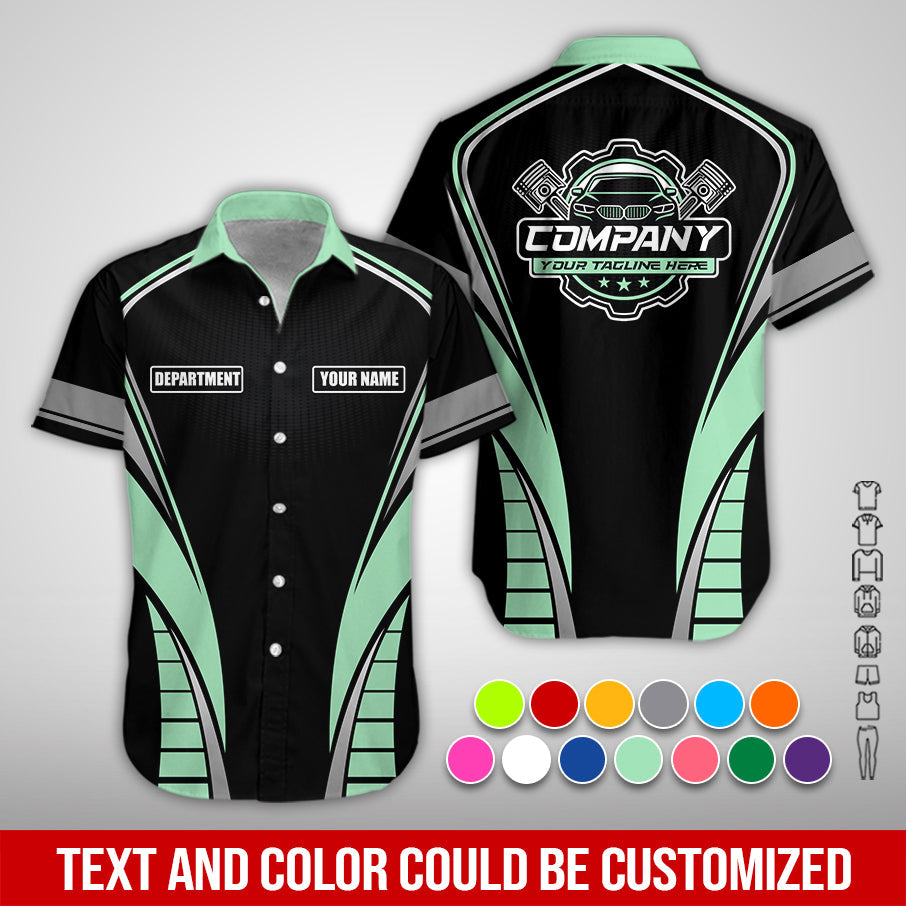 Blisscorners Personalized Mechanic 3D Print Shirt, Seafoam Mechanic Work Shirt, Gift Idea for Auto Technicians, Comfortable Fit for Men and Women