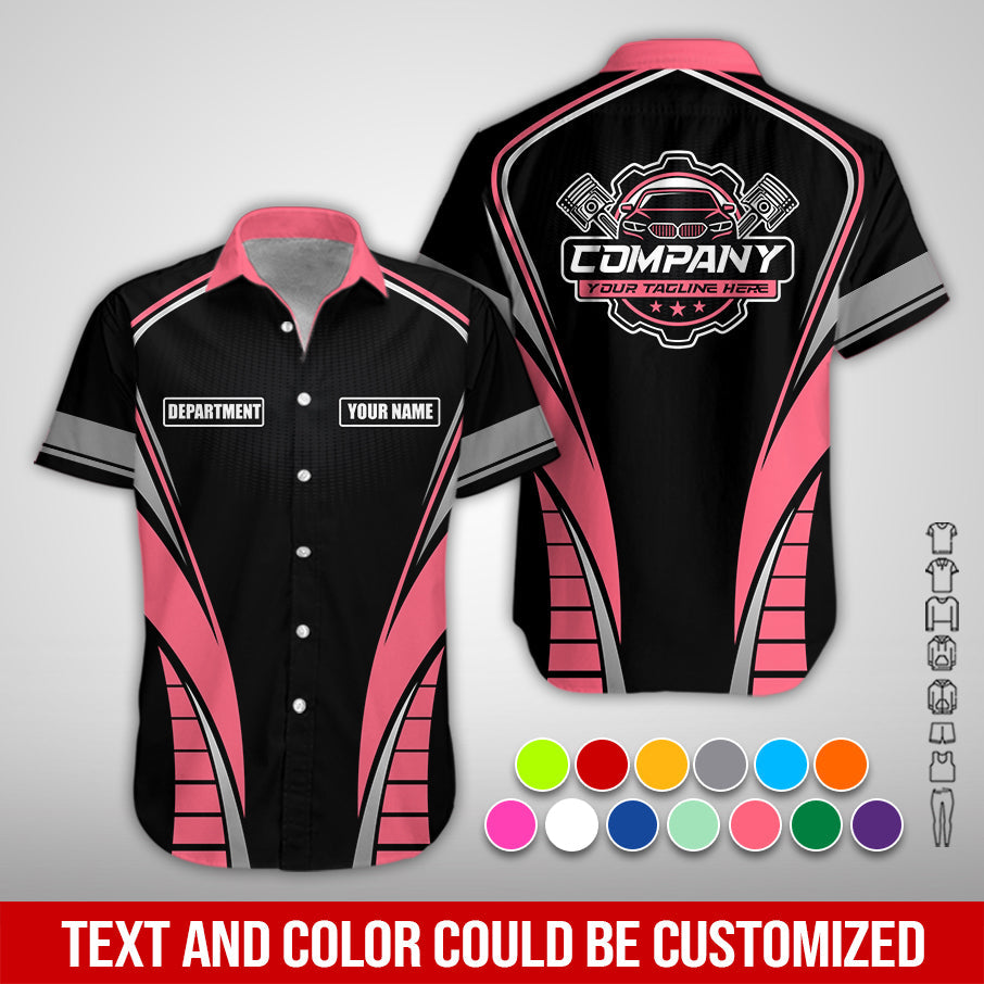 Blisscorners Personalized Mechanic 3D Print Shirt, Neon Pink Mechanic Work Shirt, Gift Idea for Auto Technicians, Comfortable Fit for Men and Women