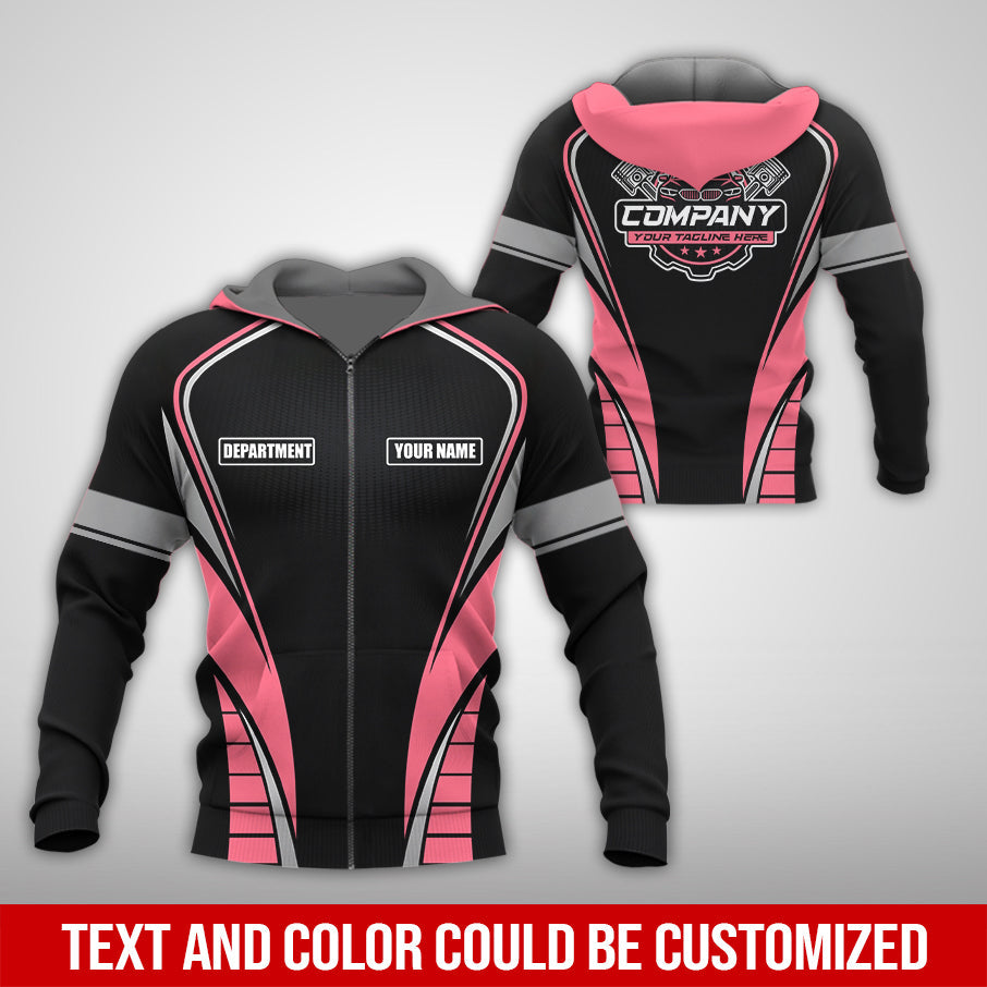 Blisscorners Personalized Mechanic 3D Print Shirt, Neon Pink Mechanic Work Shirt, Gift Idea for Auto Technicians, Comfortable Fit for Men and Women
