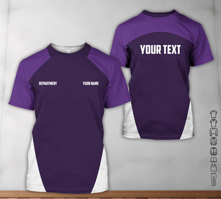 Blisscorners Mechanic Shirt with Custom Name & Department, Gift for Mechanic Dad, Husband or Boyfriend, Purple Color, Sizes S to 5XL Available
