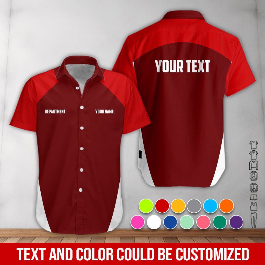 Blisscorners Mechanic Shirt With Custom Name, Gift For Mechanic Dad, Husband Or Boyfriend, Custom Shirt Available In Red