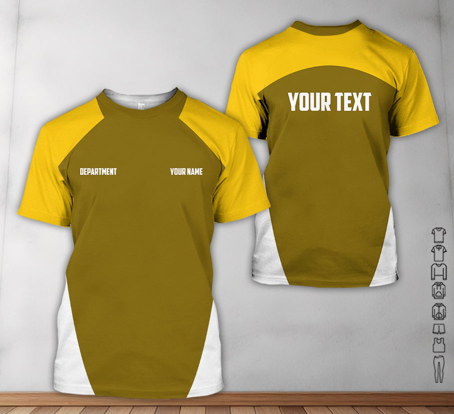Blisscorners Mechanic Shirt With Custom Name, Gift For Mechanic Dad, Husband Or Boyfriend, Mechanic Shirt In Classic Yellow