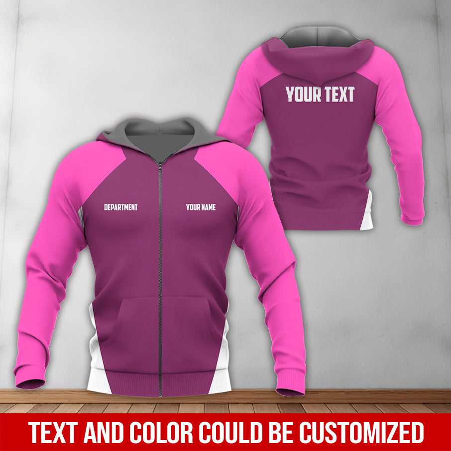 Blisscorners Custom Mechanic Work Shirt with Name & Department, Personalized Uniform Pink Shirt, Apparel Clothing for Men
