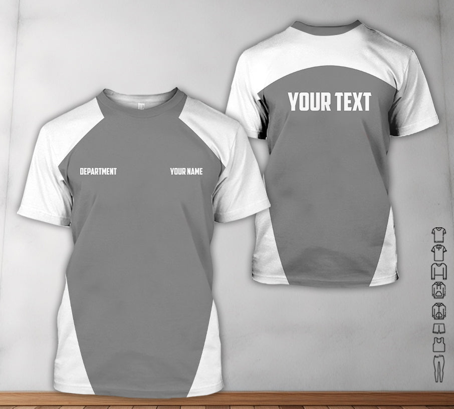 Blisscorners Custom Auto Mechanic Shirt, Personalized Garage Uniform With Printed Name, Gift For Car Guys Or Technicians, Mechanic Shirt In Grey