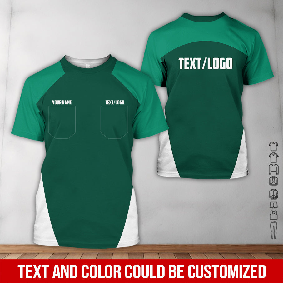 Blisscorners Custom Name Mechanic Shirt in Green, Unisex Work Shirt for Car Technicians, Great Gift for Him, Available in Sizes S to 5XL