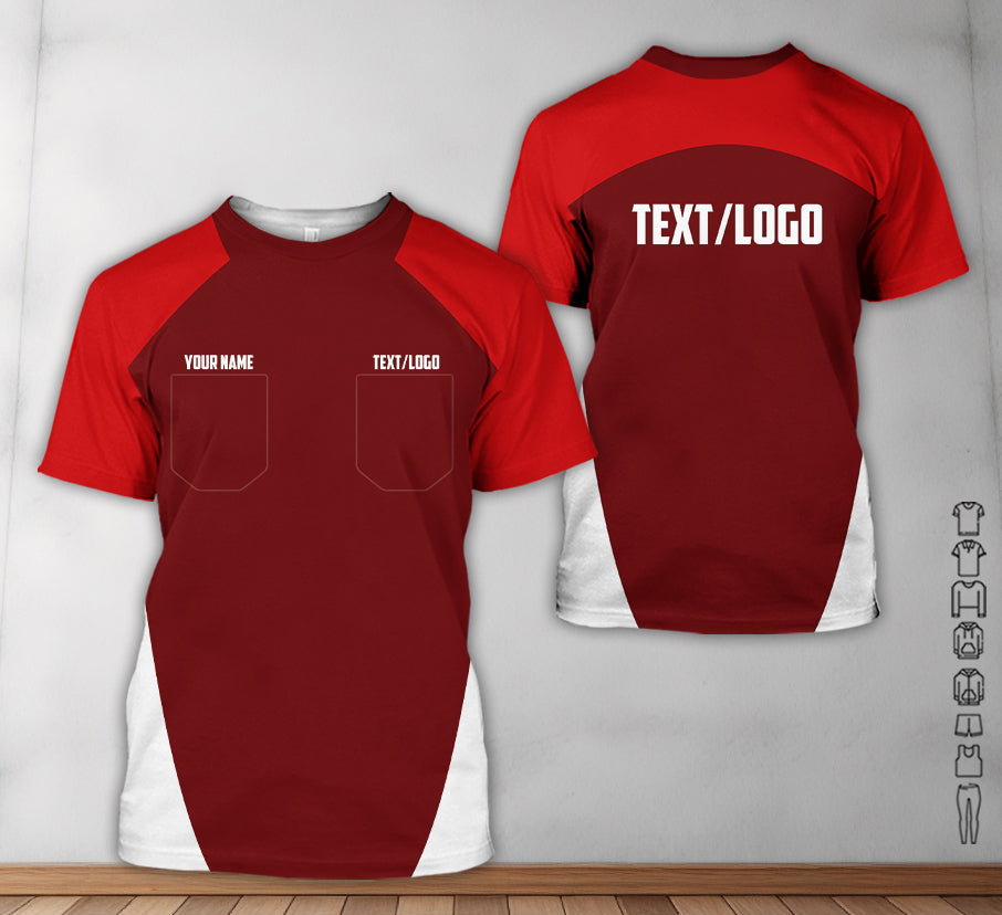 Blisscorners Custom Name Mechanic Shirt in Red, Unisex Work Shirt for Car Technicians, Great Gift for Him, Available in Sizes S to 5XL