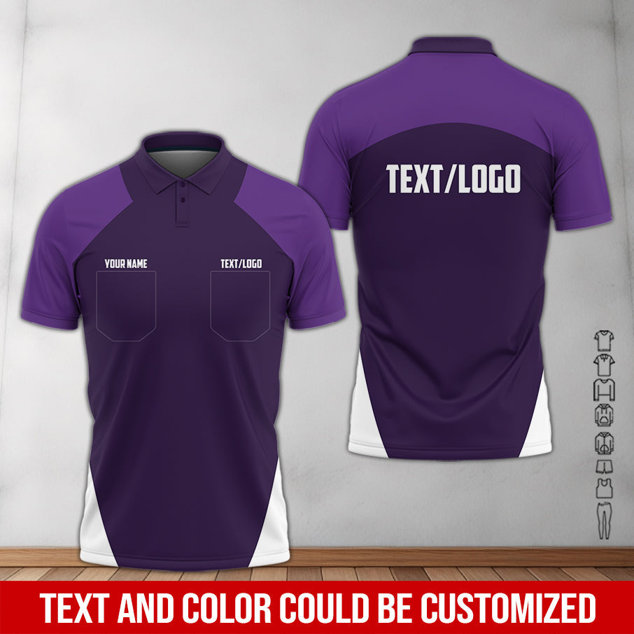 Blisscorners Custom Name Mechanic Shirt in Purple, Unisex Work Shirt for Car Technicians, Great Gift for Him, Available in Sizes S to 5XL
