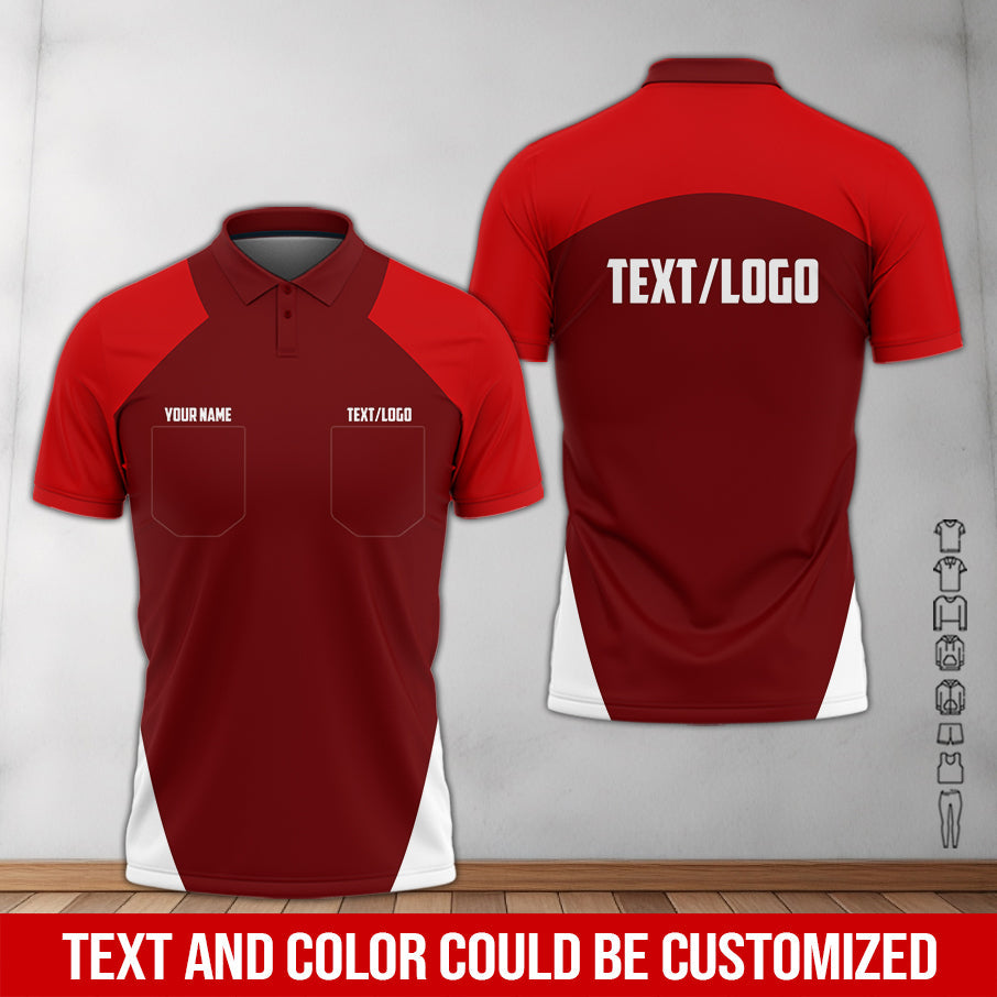 Blisscorners Custom Name Mechanic Shirt in Red, Unisex Work Shirt for Car Technicians, Great Gift for Him, Available in Sizes S to 5XL