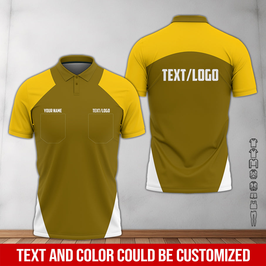 Blisscorners Custom Name Mechanic Shirt in Yellow, Unisex Work Shirt for Car Technicians, Great Gift for Him, Available in Sizes S to 5XL