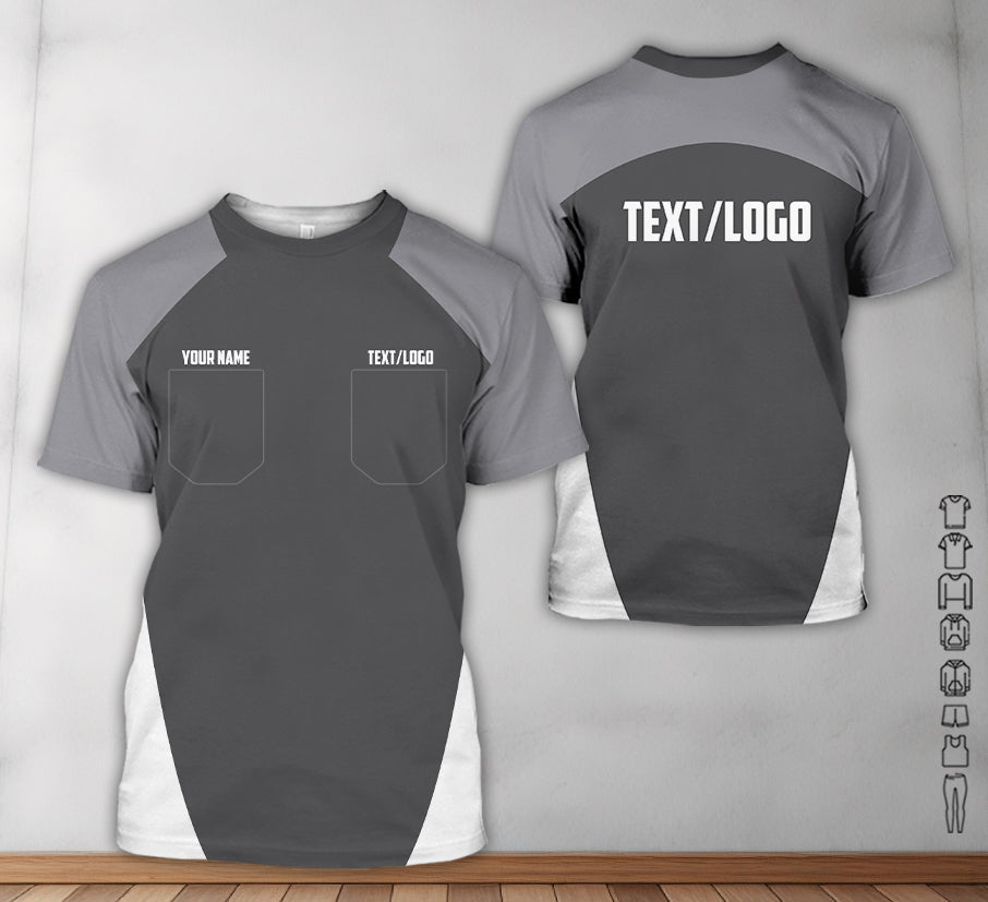 Blisscorners Custom Name Mechanic Shirt in Grey, Unisex Work Shirt for Car Technicians, Great Gift for Him, Available in Sizes S to 5XL