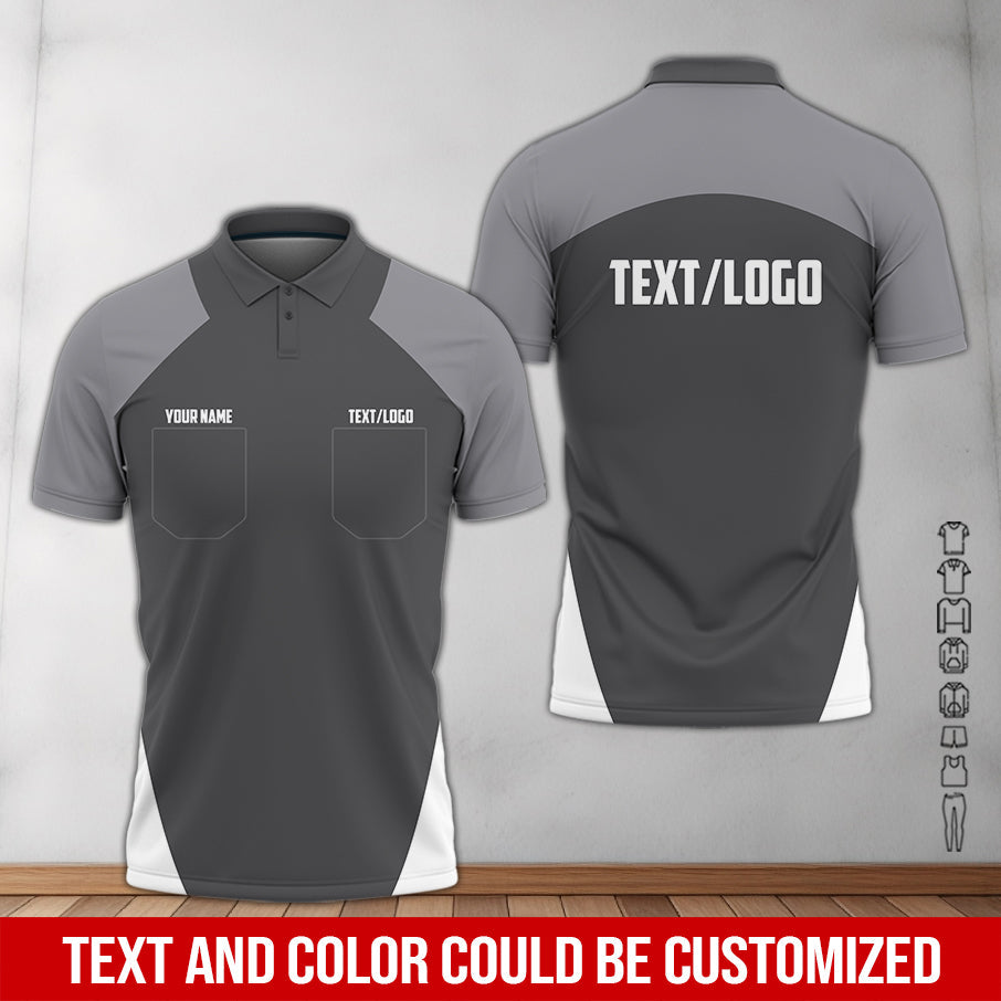 Blisscorners Custom Name Mechanic Shirt in Grey, Unisex Work Shirt for Car Technicians, Great Gift for Him, Available in Sizes S to 5XL