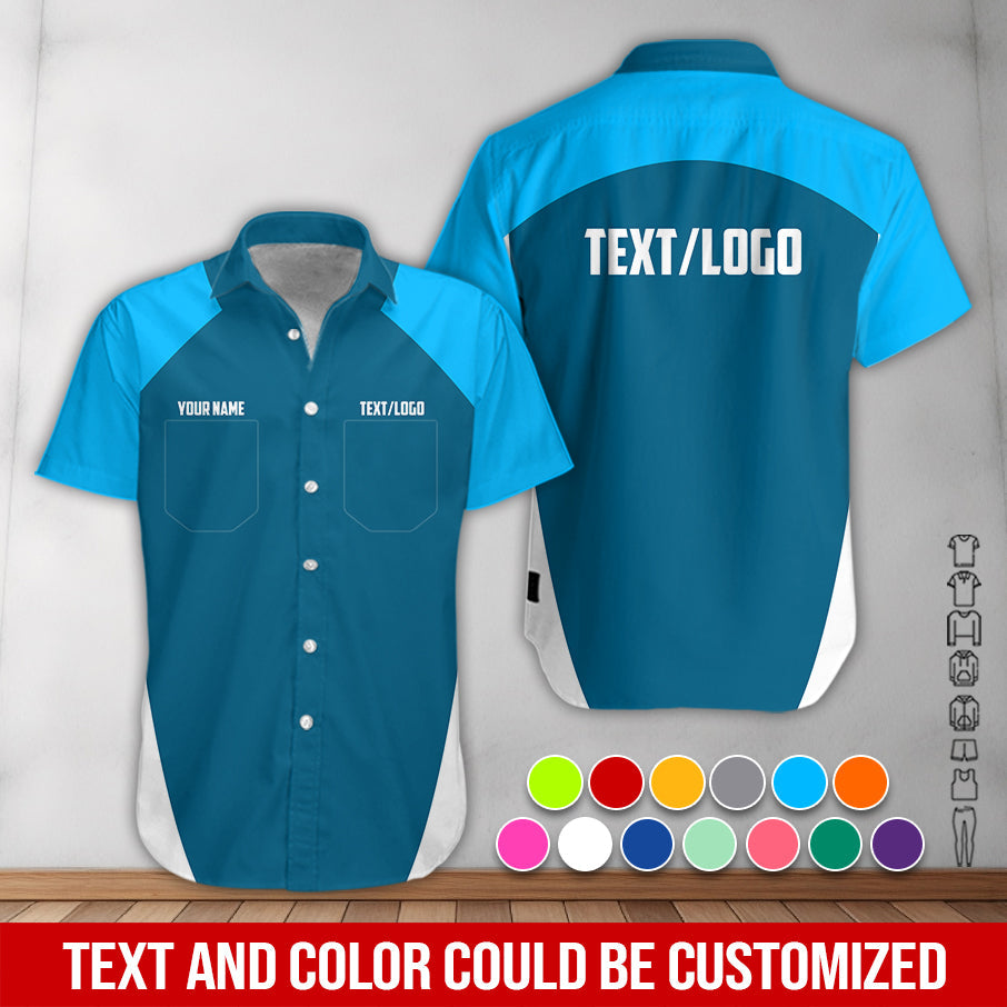 Blisscorners Custom Name Mechanic Shirt in Blue, Unisex Work Shirt for Car Technicians, Great Gift for Him, Available in Sizes S to 5XL