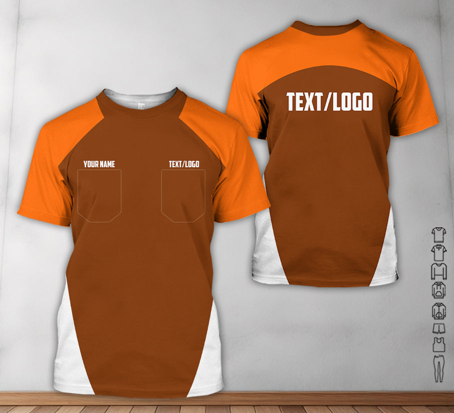 Blisscorners Custom Name Mechanic Shirt in Orange, Unisex Work Shirt for Car Technicians, Great Gift for Him, Available in Sizes S to 5XL