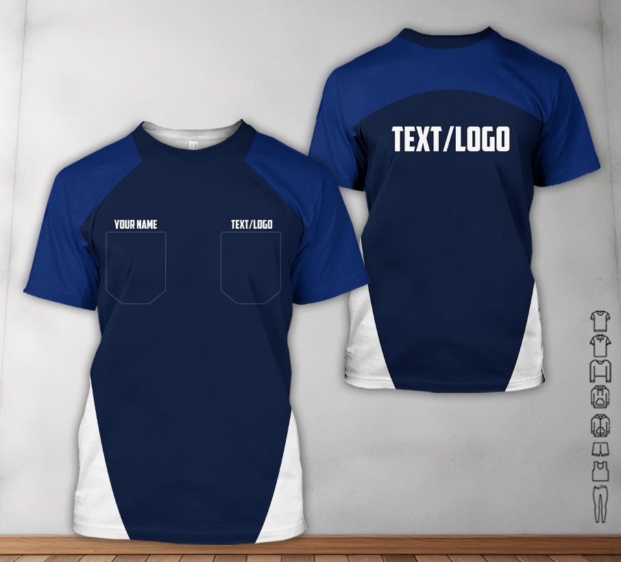 Blisscorners Custom Name Mechanic Shirt in Navy, Unisex Work Shirt for Car Technicians, Great Gift for Him, Available in Sizes S to 5XL