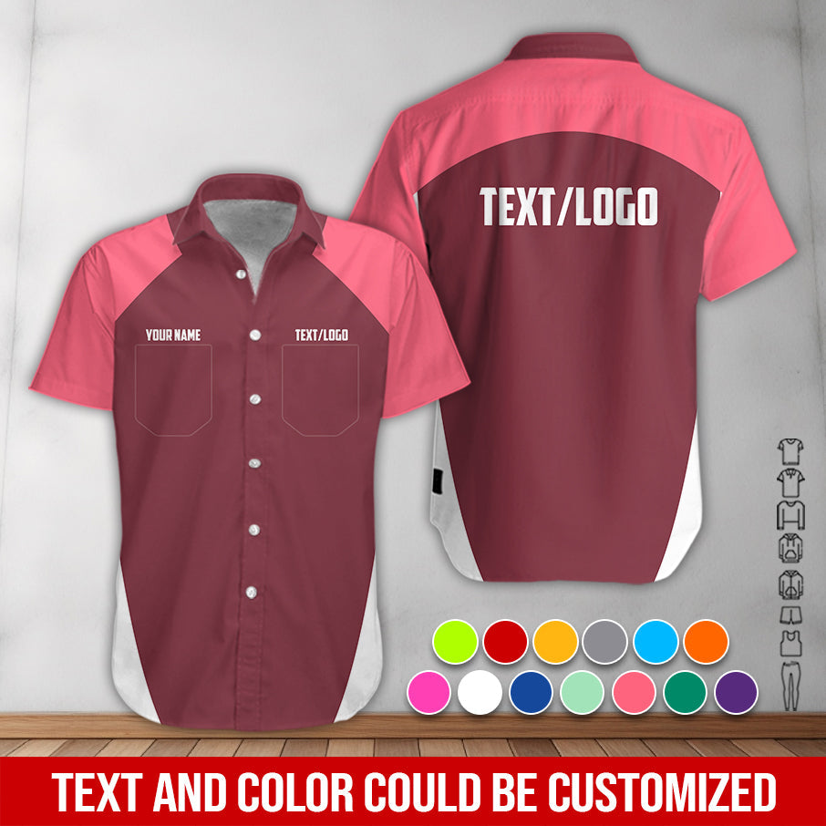 Blisscorners Custom Name Mechanic Shirt in Neon Pink, Unisex Work Shirt for Car Technicians, Great Gift for Him, Available in Sizes S to 5XL