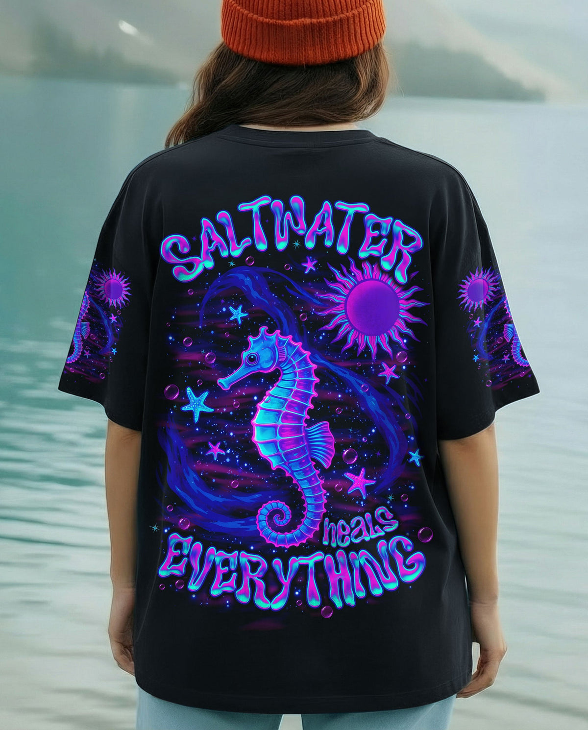 BLISSCORNERS SALTWATER HEALS EVERYTHING SEA HORSE ALL OVER PRINT