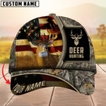 Blisscorners Premium Unique The Best Flag Deer Hunting Camouflage Pattern Multicolor Personalized Name 3D Cap
