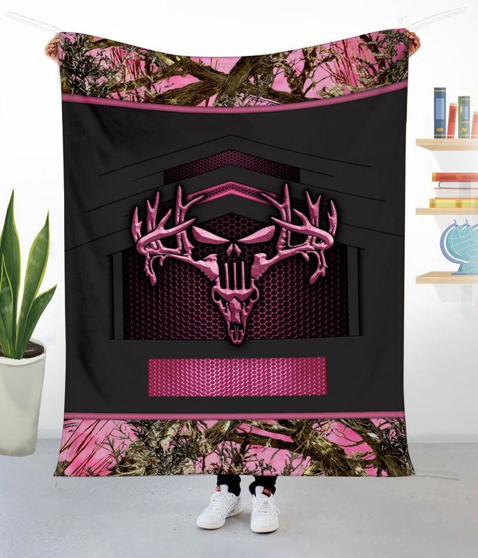 Blisscorners Deer Hunting Camo Punisher Skull Personalized - Blanket